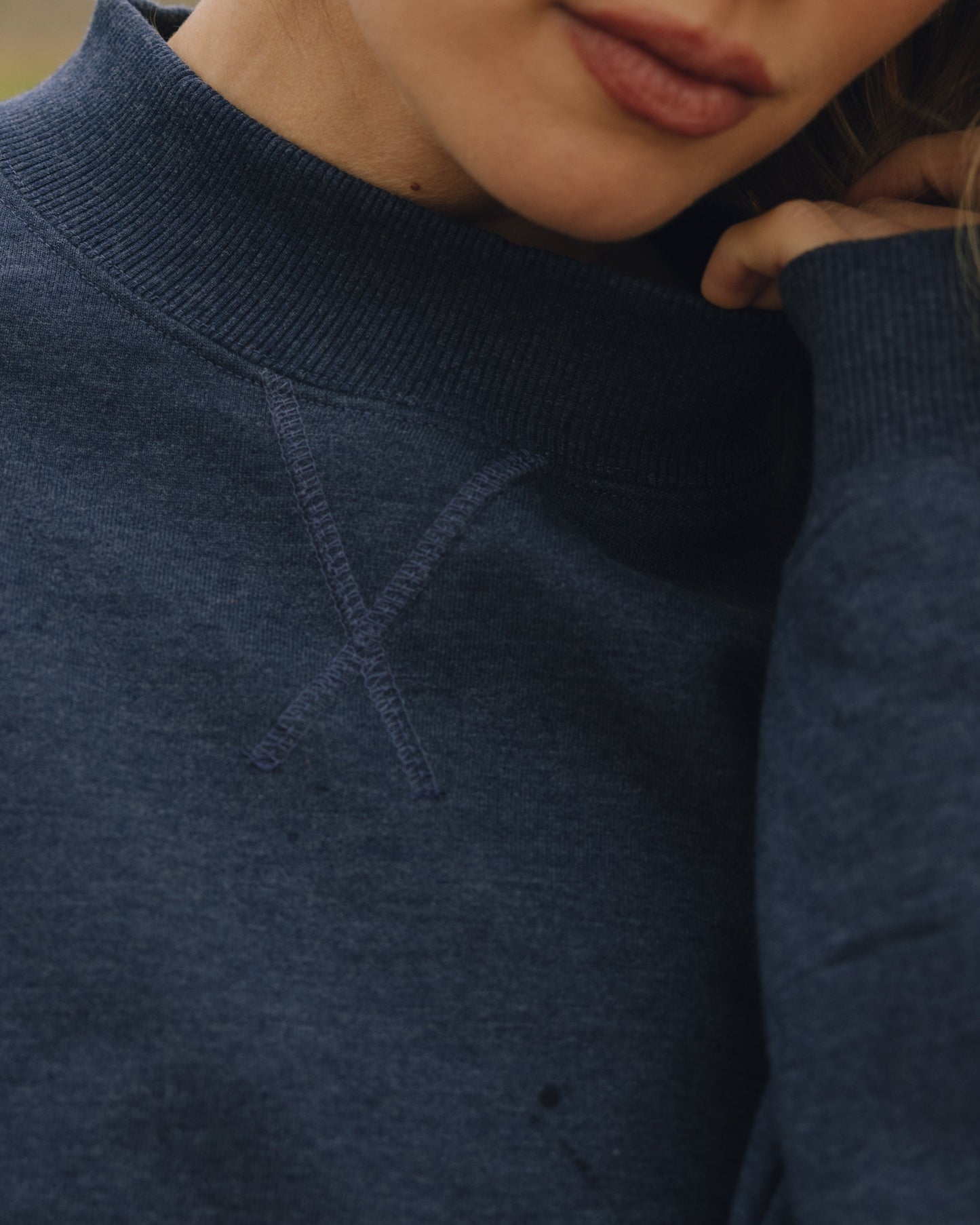 Fleece Vintage Crew - Denim