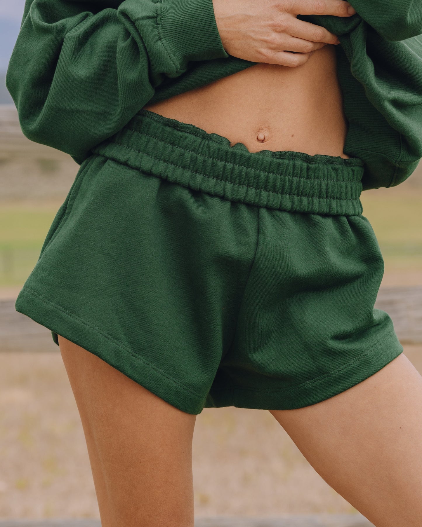 Fleece Super Shorts - Forest Green