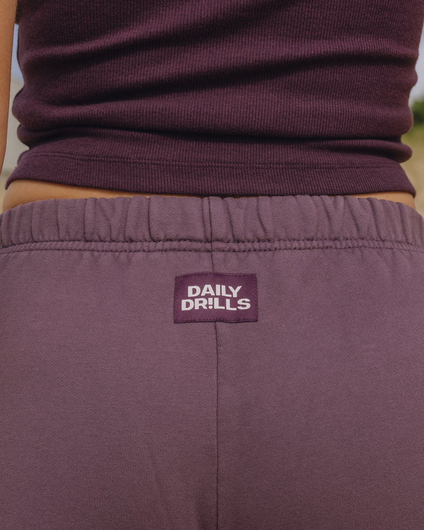Unisex Joggers - Plum with Monochrome Patch