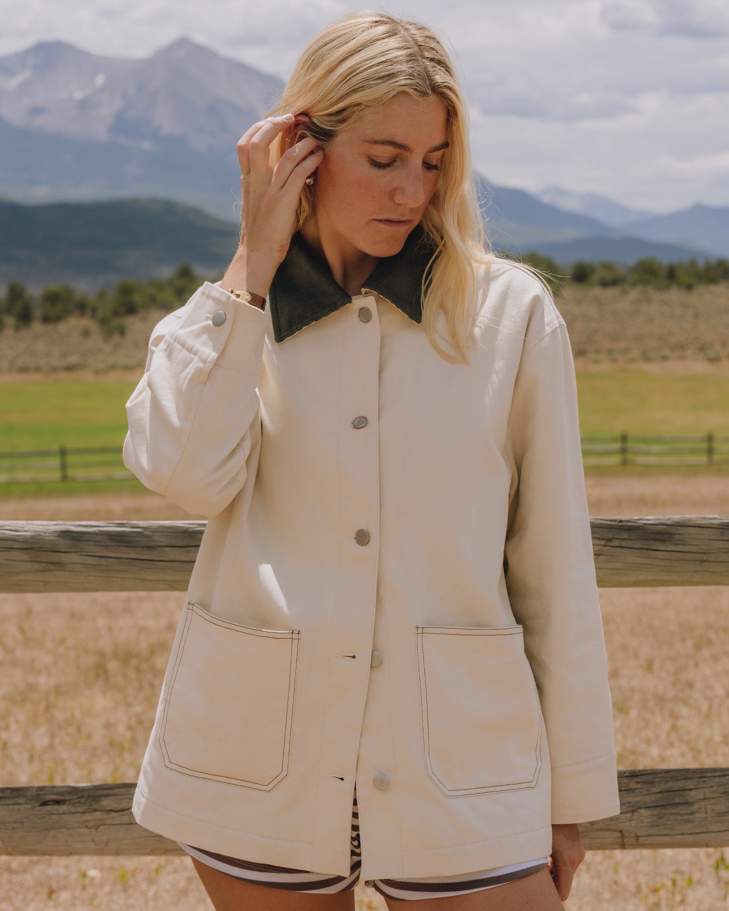 Barn Jacket - Canvas + DD Green Collar