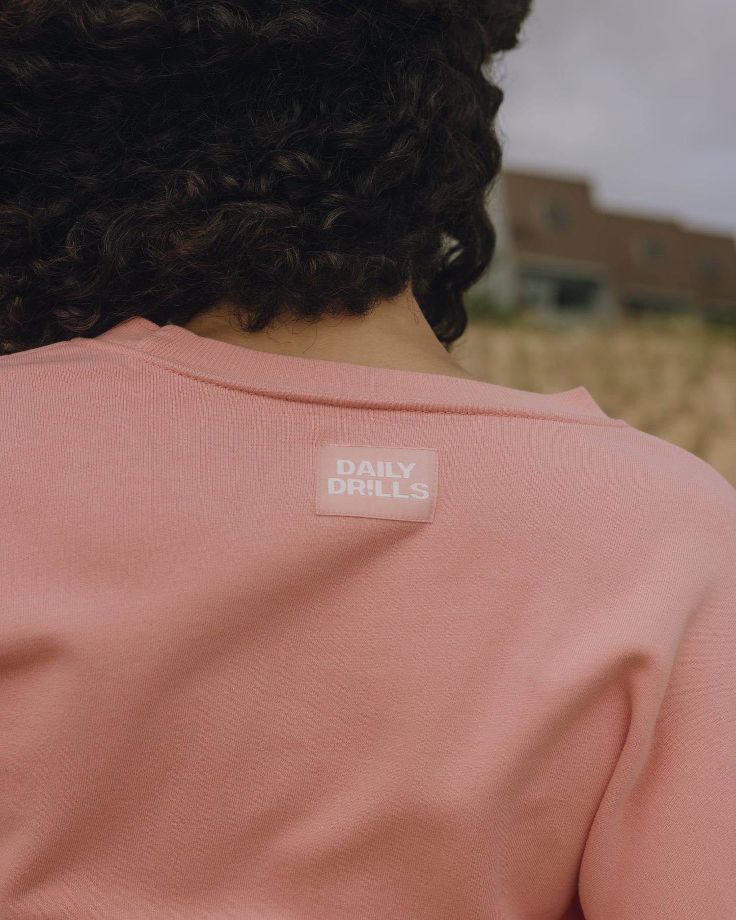 Oversized Sport Crew - Dusty Rose with Monochrome Patch