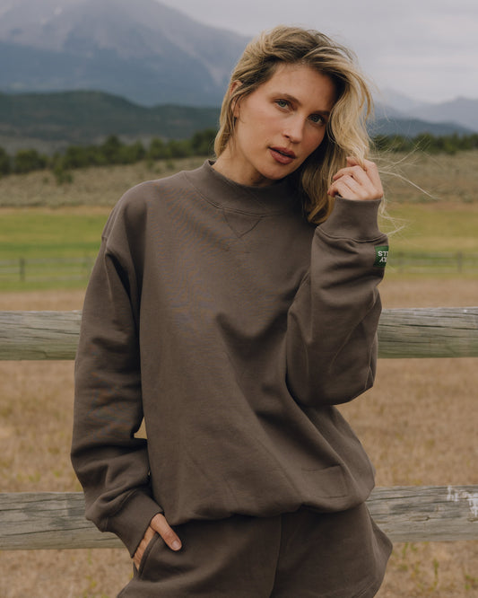Fleece Vintage Crew - Mocha