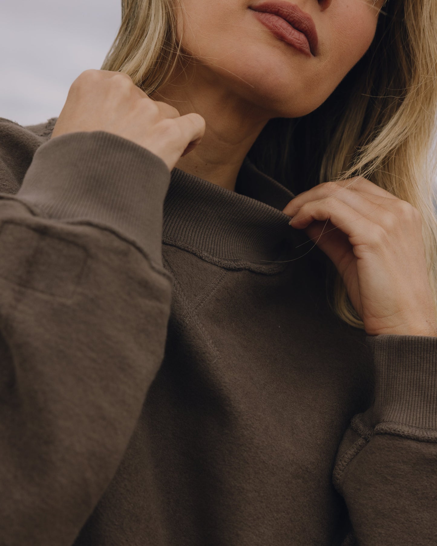 Fleece Vintage Crew - Mocha