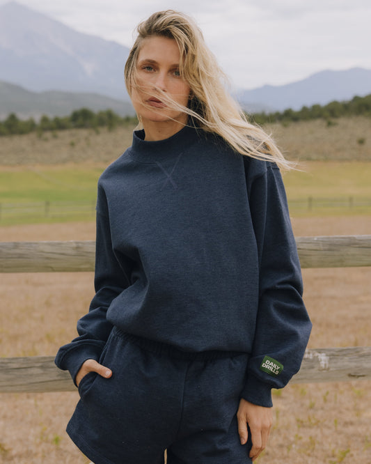 Fleece Vintage Crew - Denim