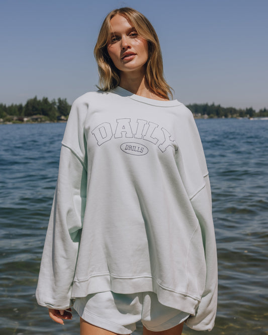 Oversized Daily Crew - Lake Day + Navy Stitch
