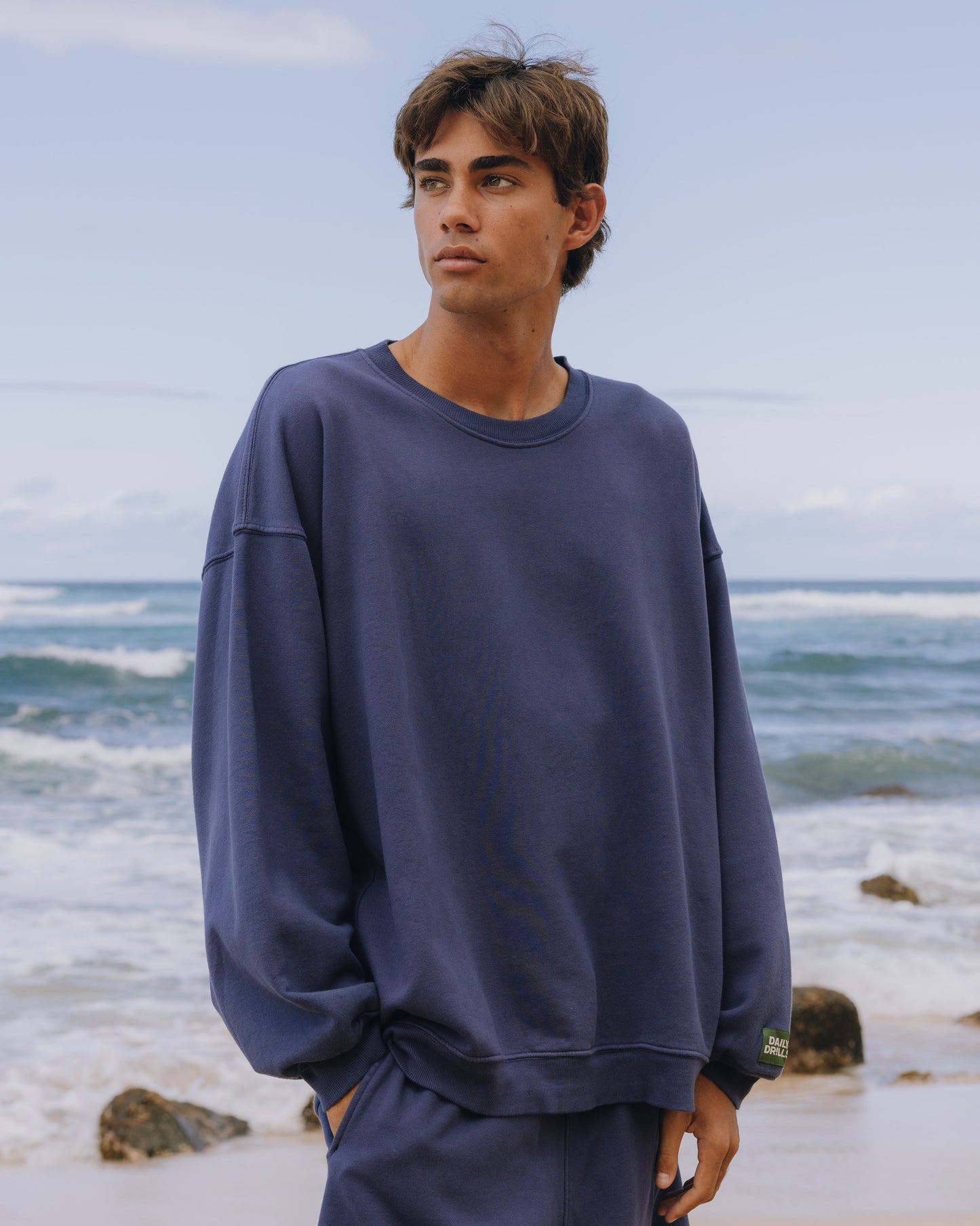 Unisex Oversized Crew - Navy