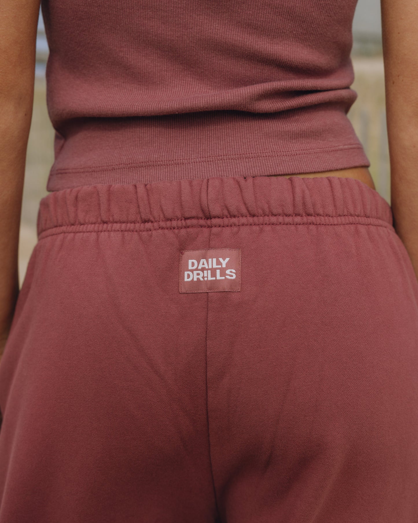 Unisex Joggers - Wine with Monochrome Patch