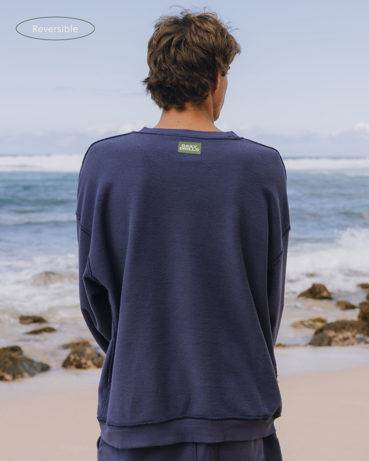 Unisex Oversized Crew - Navy
