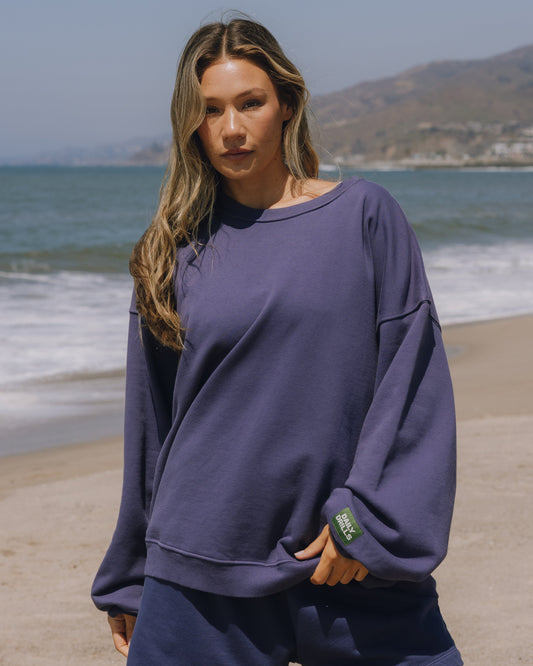 Unisex Oversized Crew - Navy