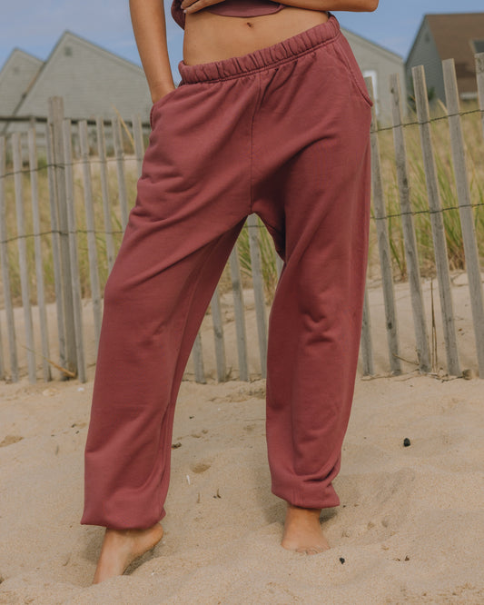 Unisex Joggers - Wine with Monochrome Patch