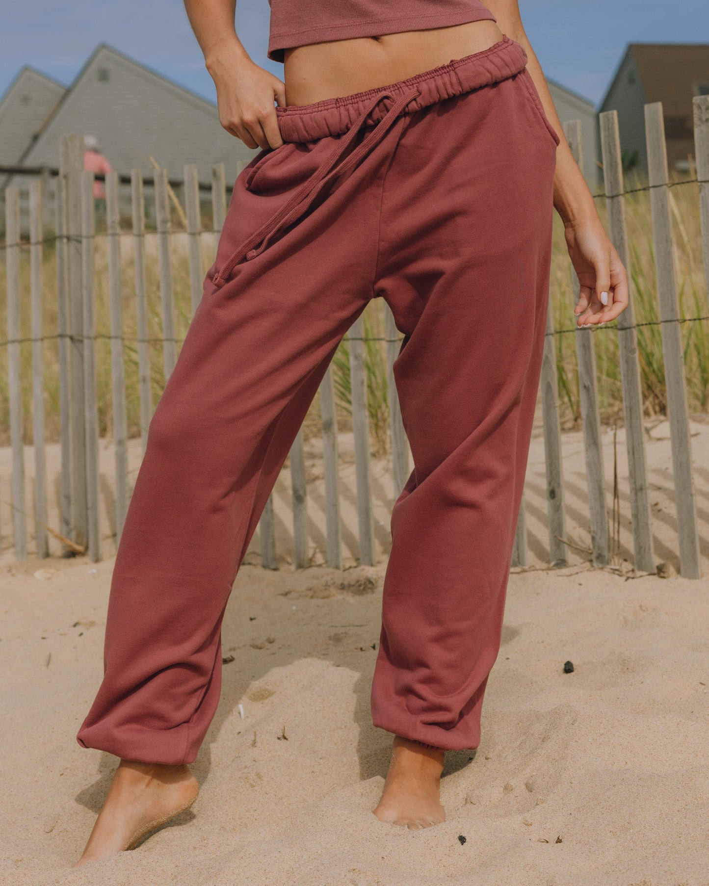 Unisex Joggers - Wine with Monochrome Patch