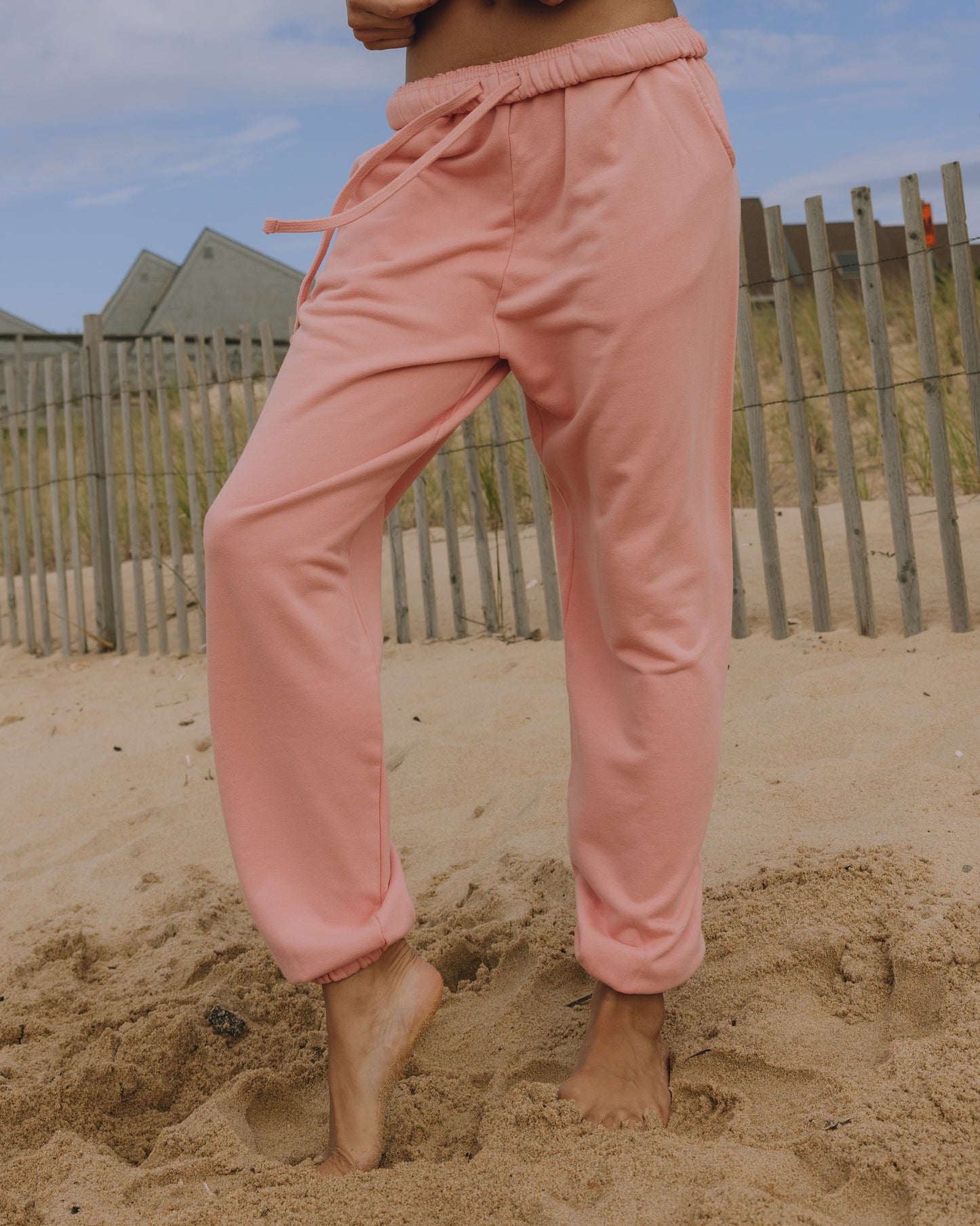 Unisex Joggers - Dusty Rose with Monochrome Patch