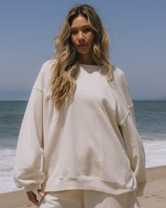 Unisex Oversized Crew - Sand