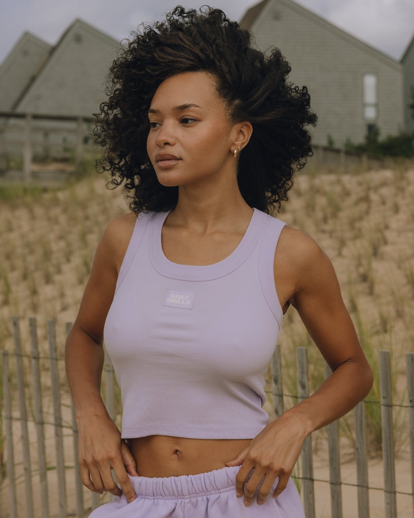 Logo Ribbed Tank - Wink with Monochrome Patch