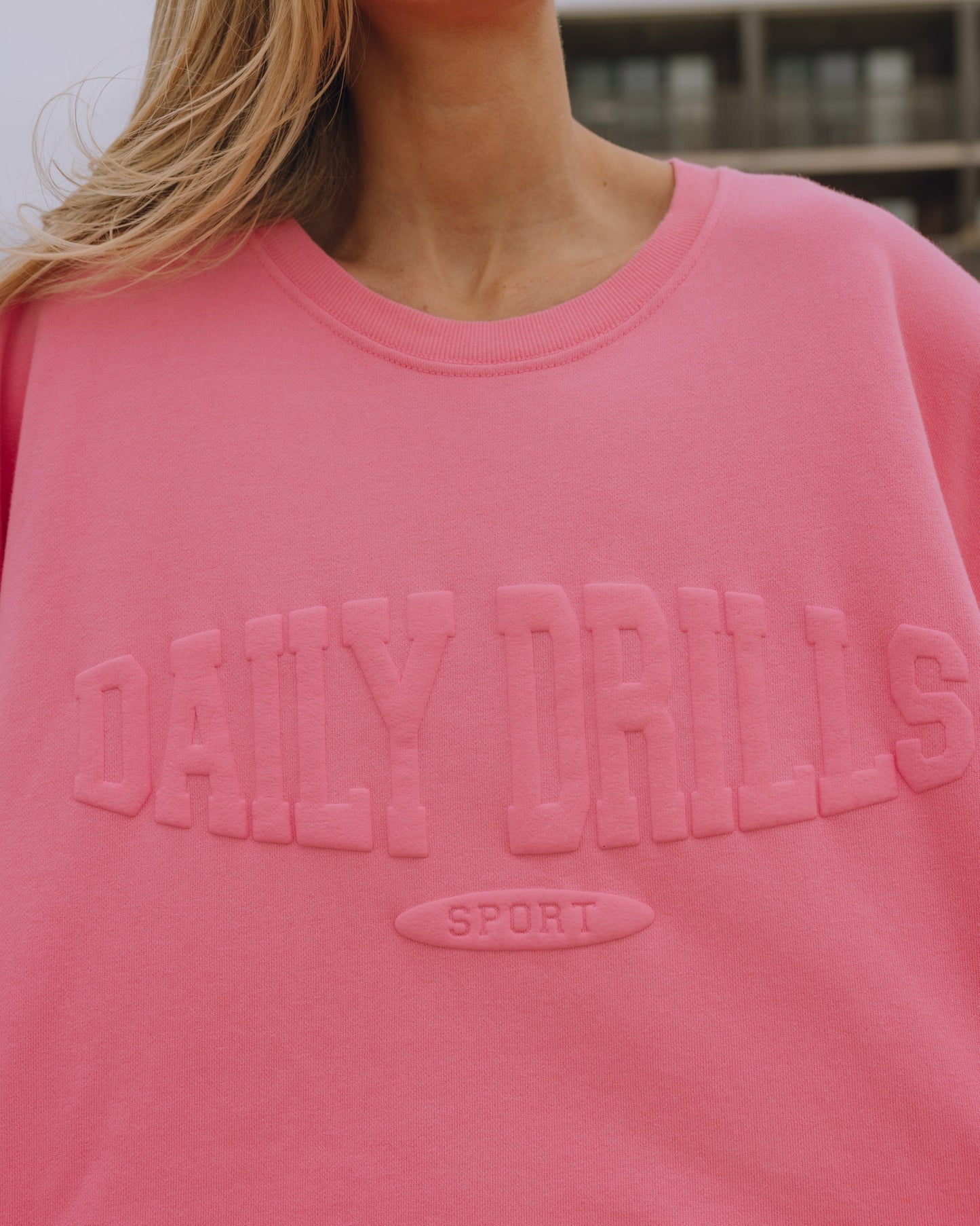 Oversized Sport Crew - Cheeks with Monochrome Patch