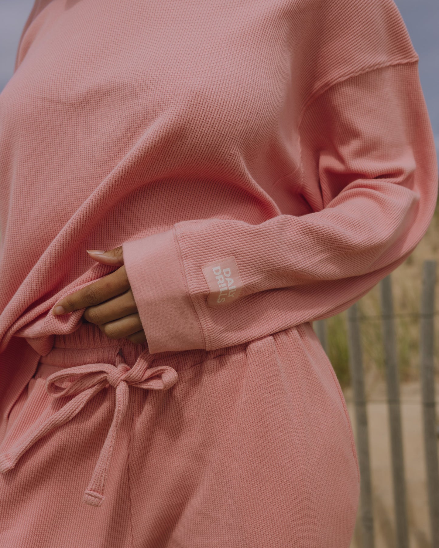 Oversized Sport Thermal - Dusty Rose with Monochrome Patch