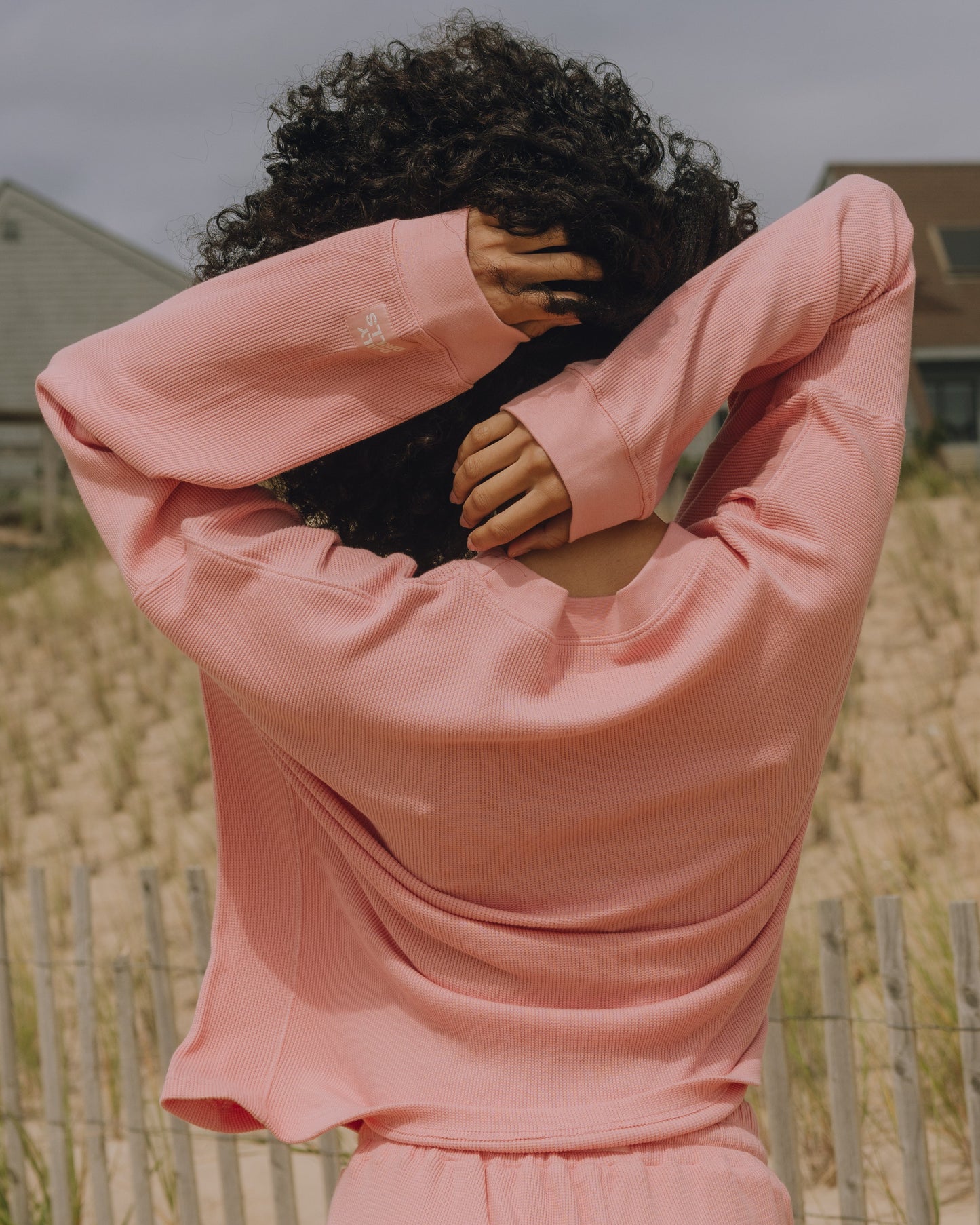 Oversized Sport Thermal - Dusty Rose with Monochrome Patch