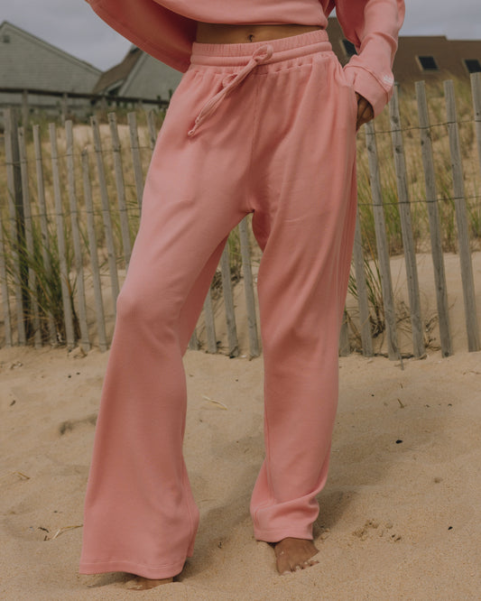Thermal Resort Pants - Dusty Rose with Monochrome Patch