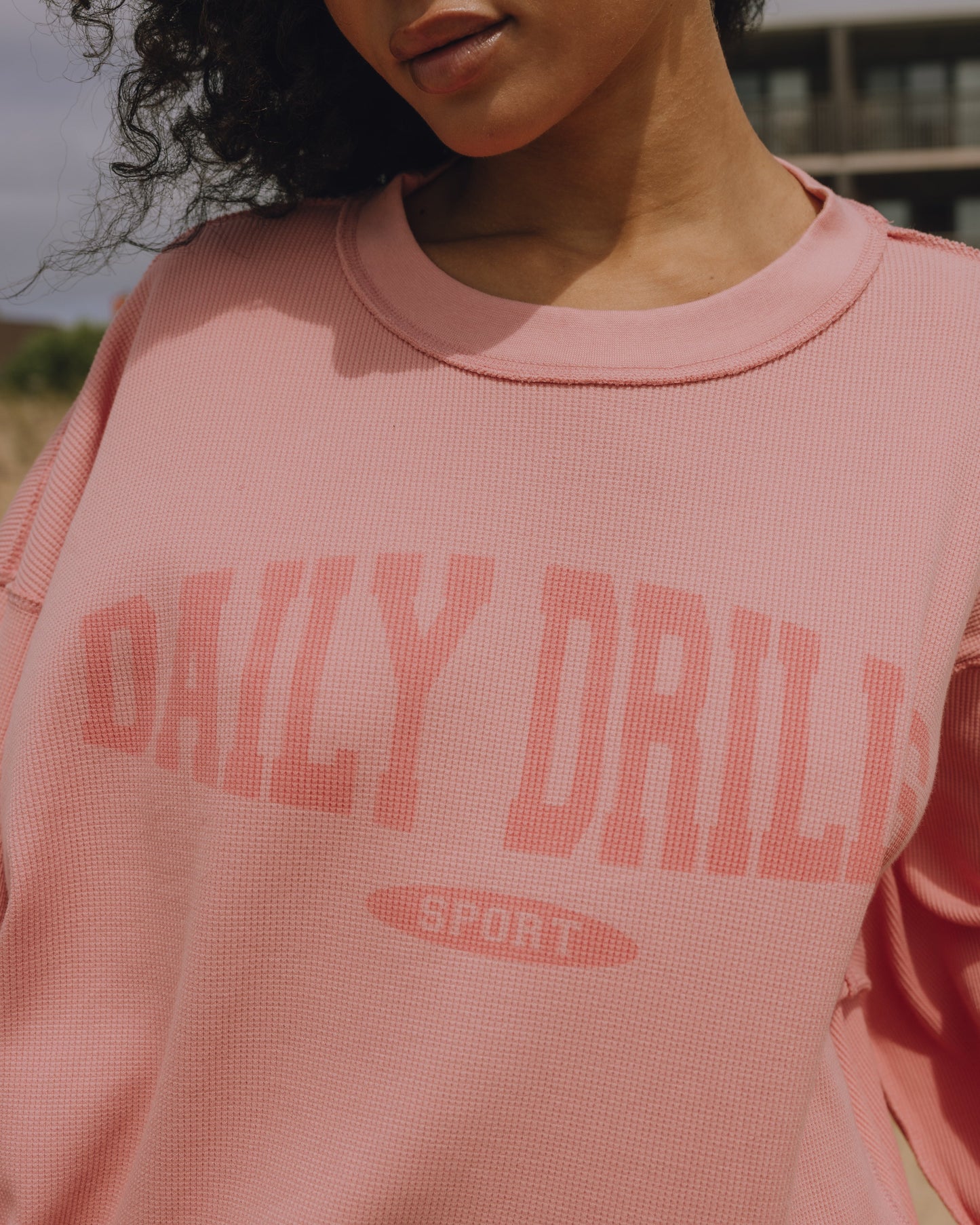 Oversized Sport Thermal - Dusty Rose with Monochrome Patch