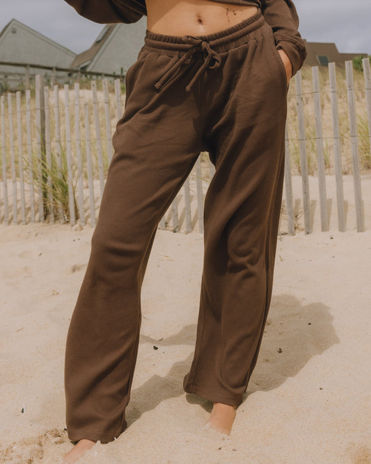 Thermal Resort Pants - Coco with Monochrome Patch