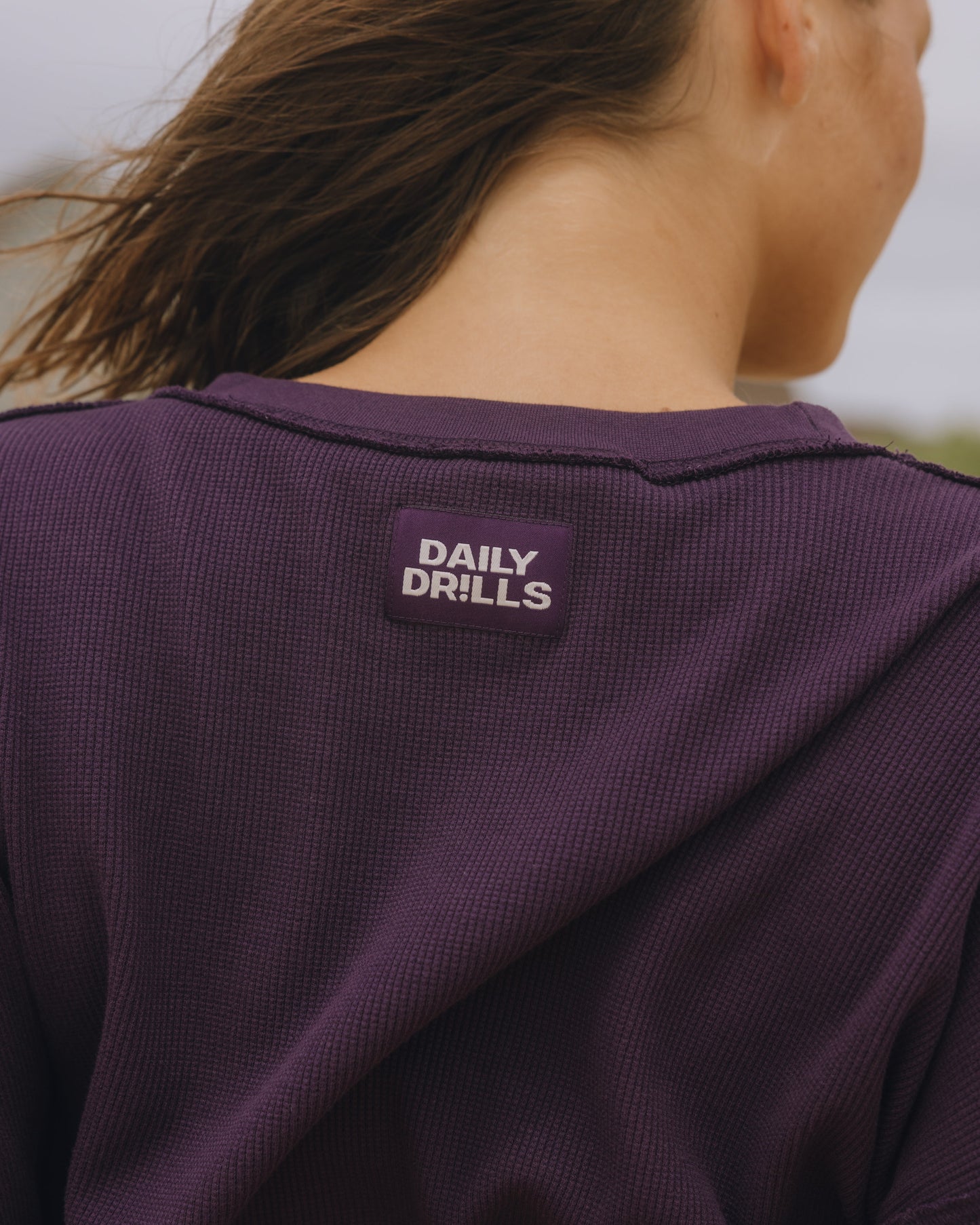 Oversized Sport Thermal - Plum with Monochrome Patch