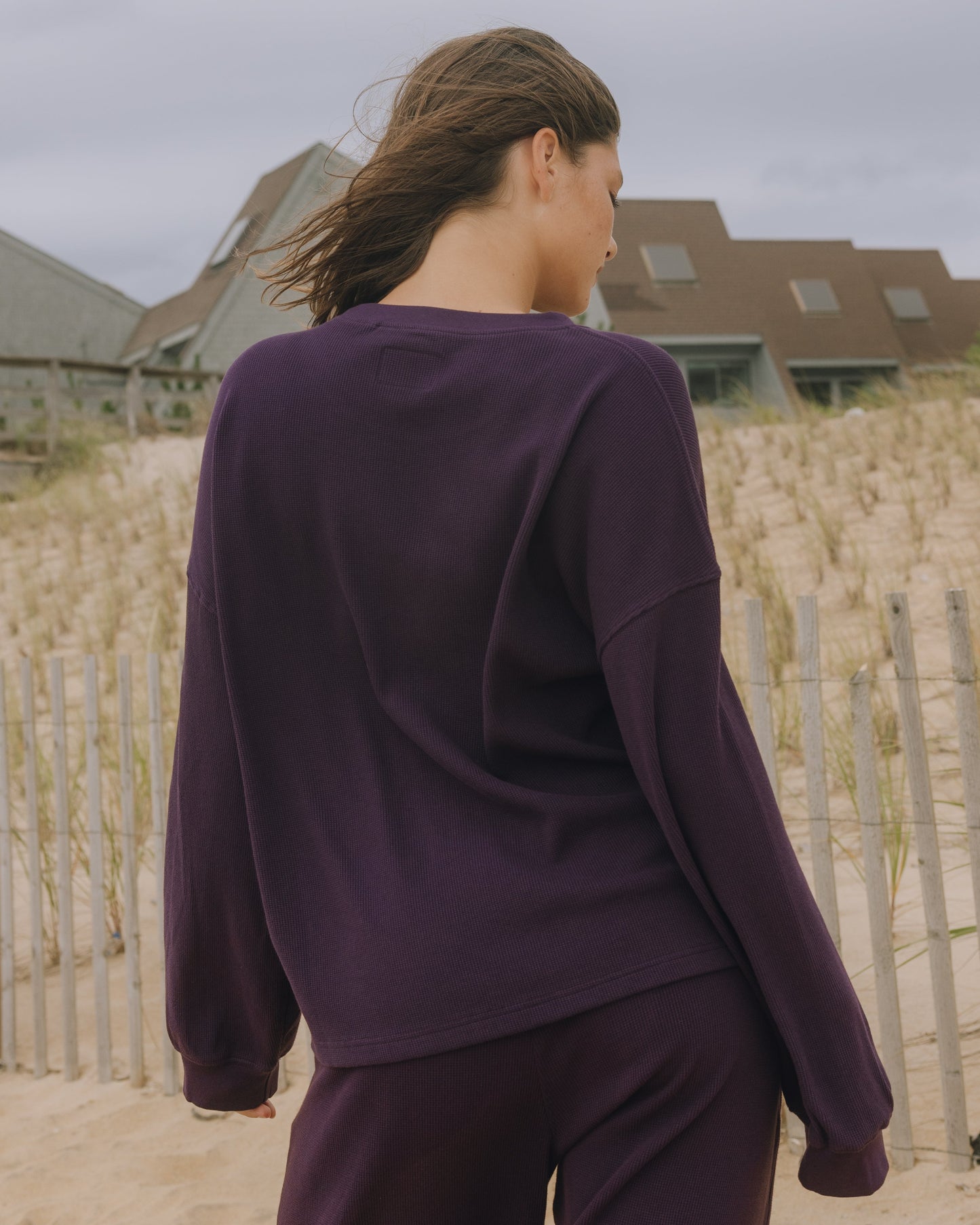 Oversized Sport Thermal - Plum with Monochrome Patch