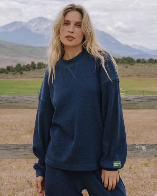 Oversized Vintage Thermal - Denim