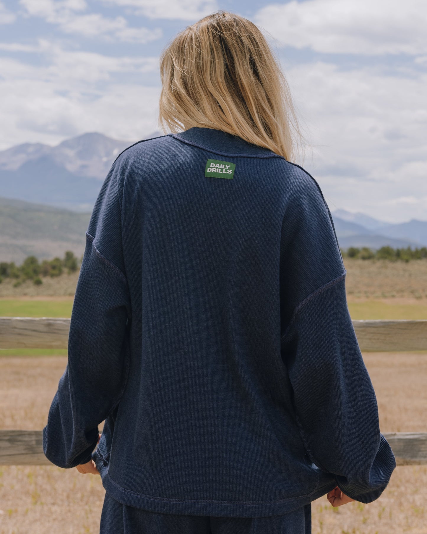 Oversized Vintage Thermal - Denim