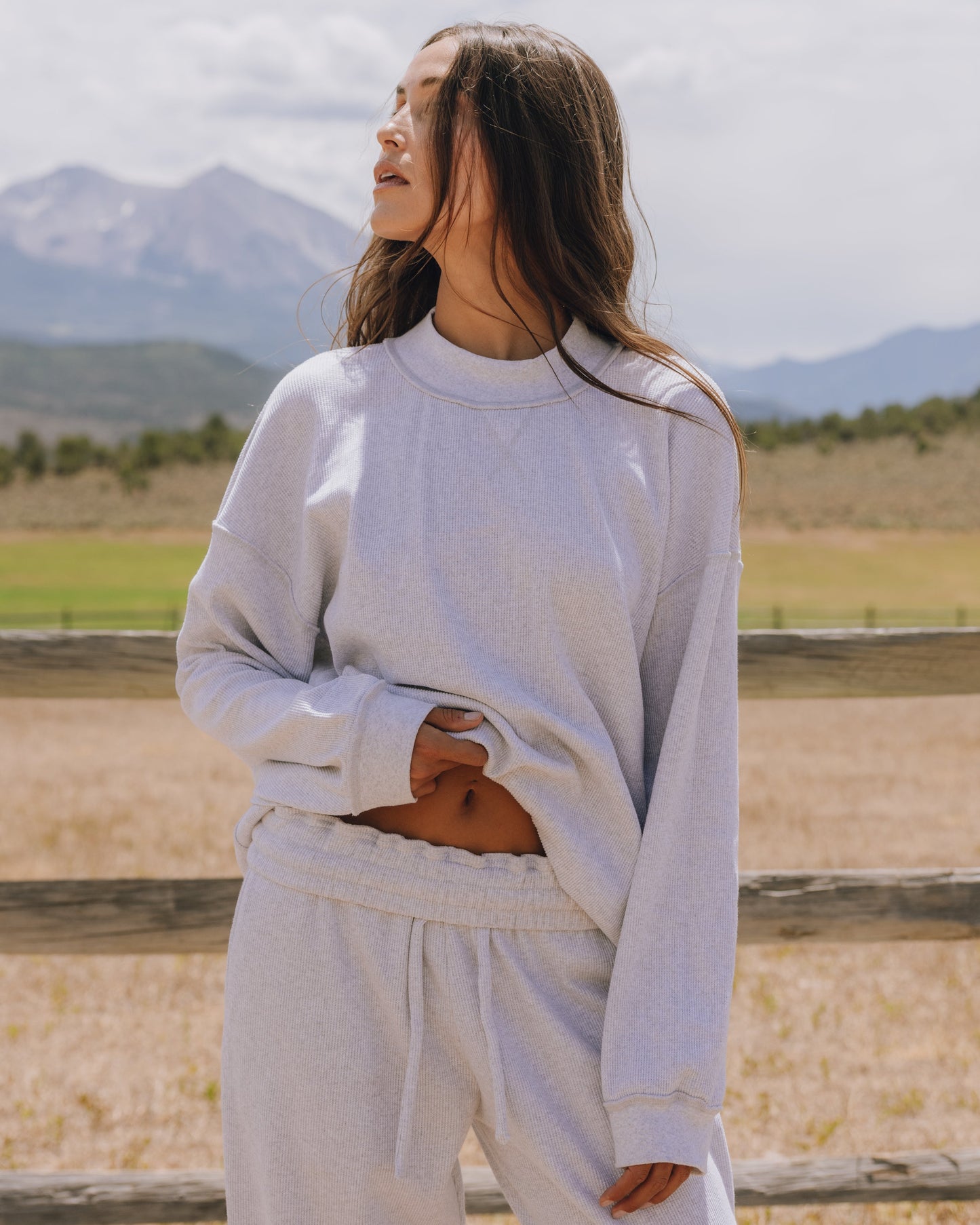 Oversized Vintage Thermal - Light Grey