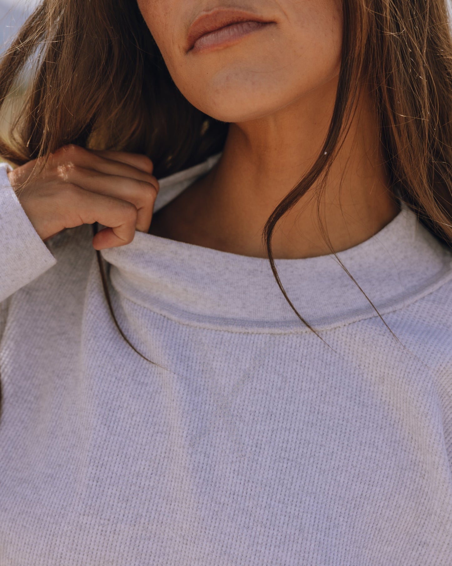 Oversized Vintage Thermal - Light Grey