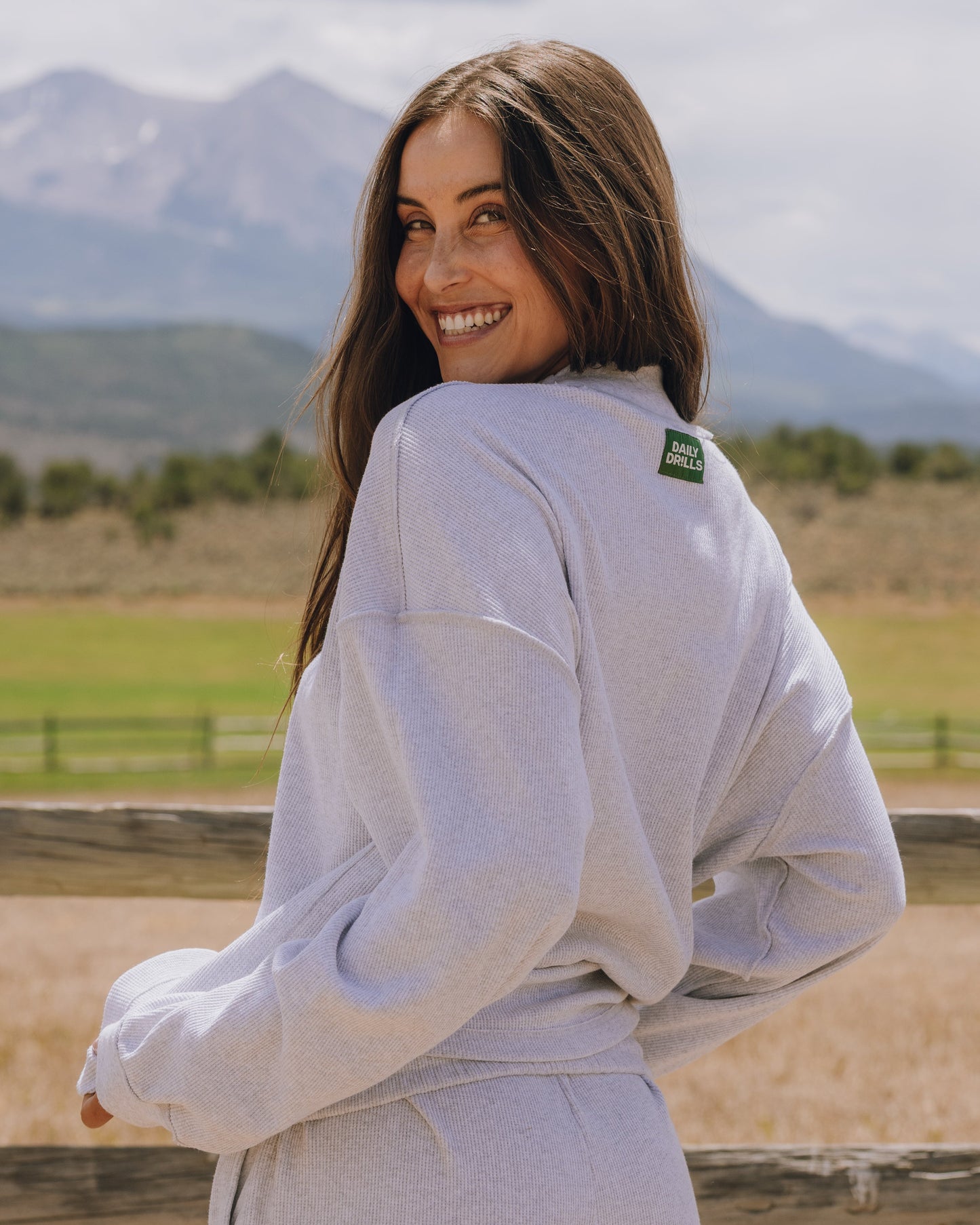 Oversized Vintage Thermal - Light Grey